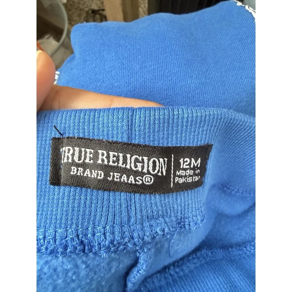 True Religion Baby Boys Fleece Hoodie Jogger Set Blue Size 12 Mths Jacket 18 M